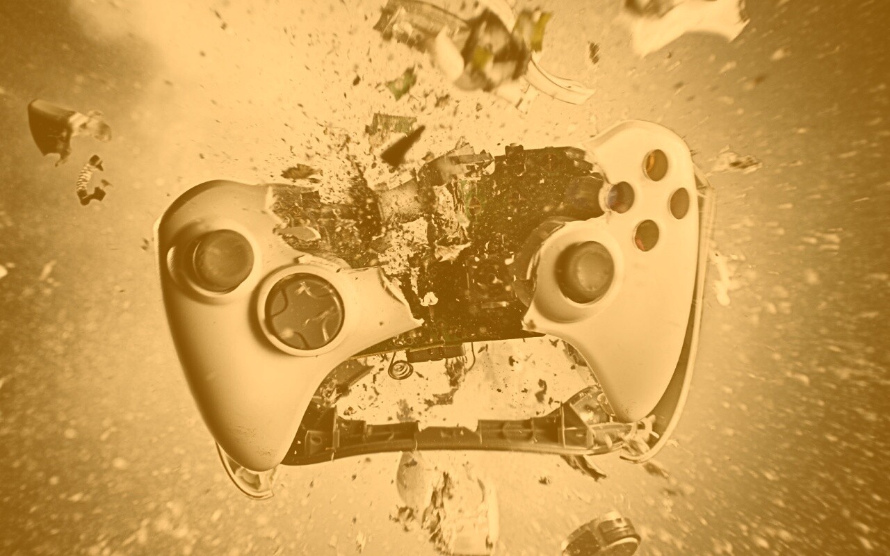 Взрывающийся белый контроллер xbox обои