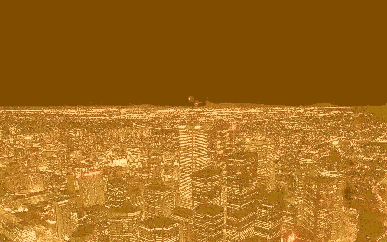 Вид на здания ночного города обои