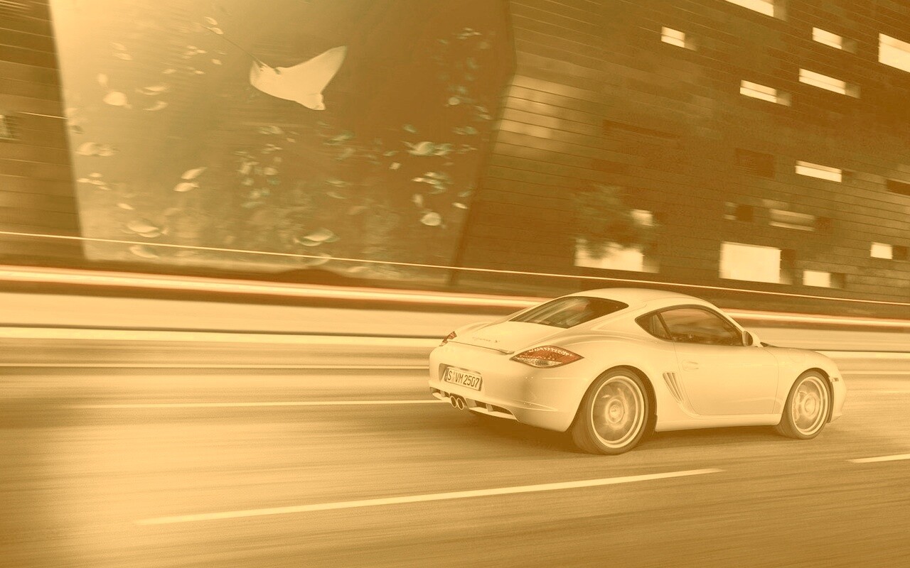Porsche на трассе обои