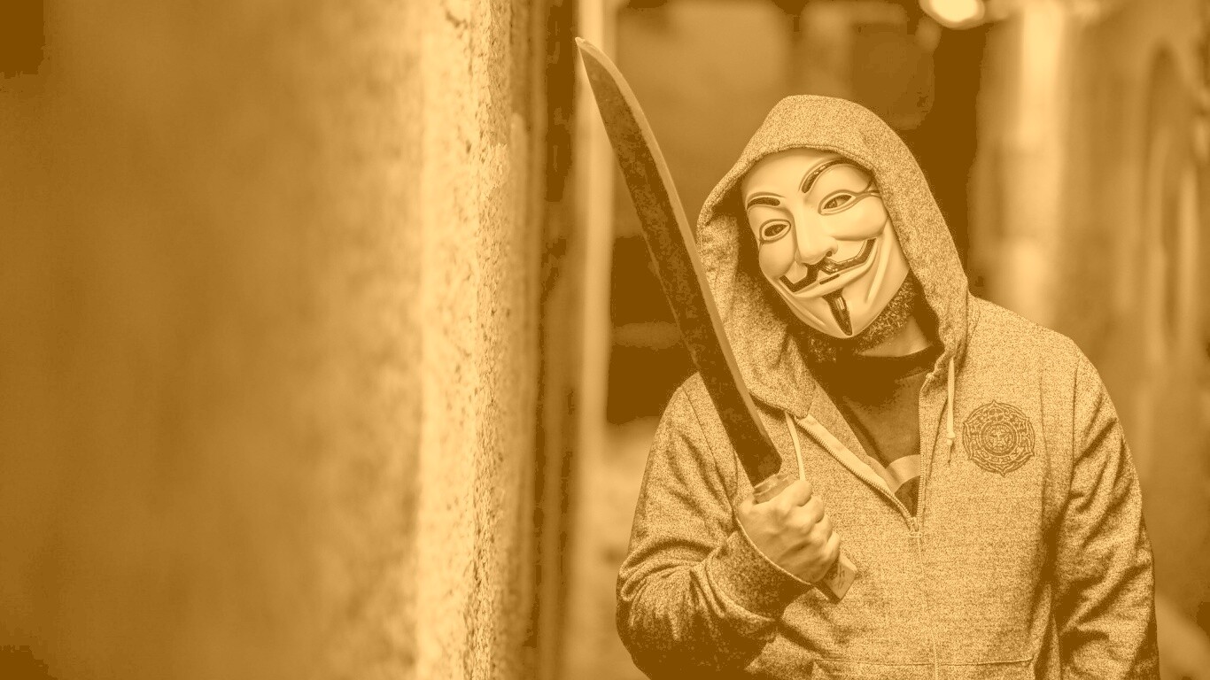 Человек в маске анонимуса обои