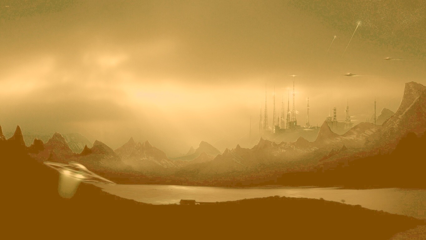 Долина в стиле SciFi обои