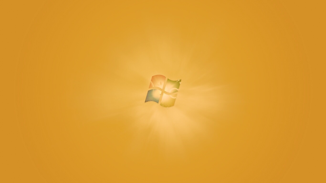 Яркий желтый логотип Windows 7 обои