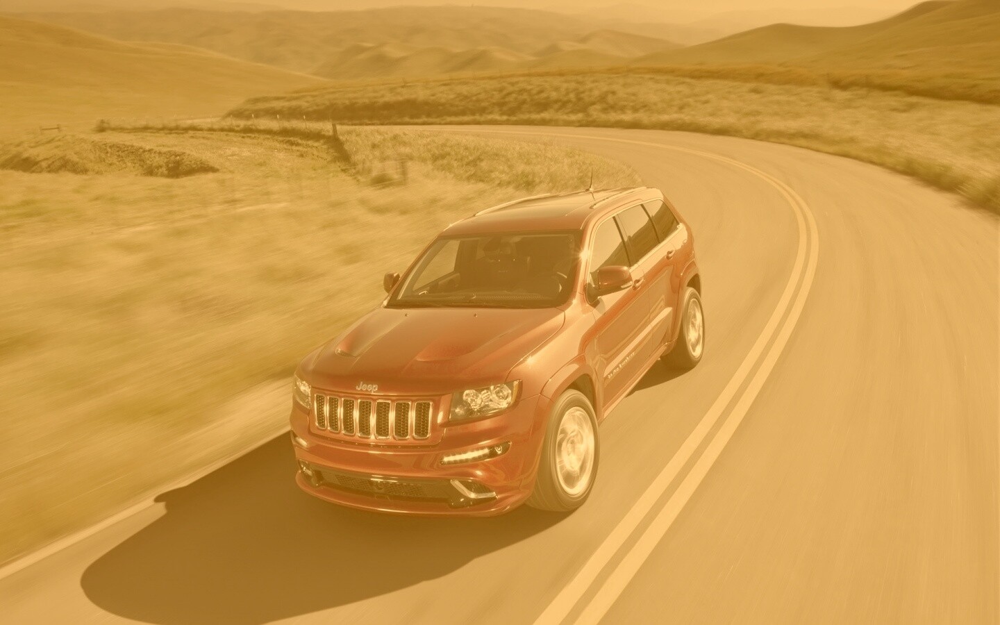 Jeep на дороге обои