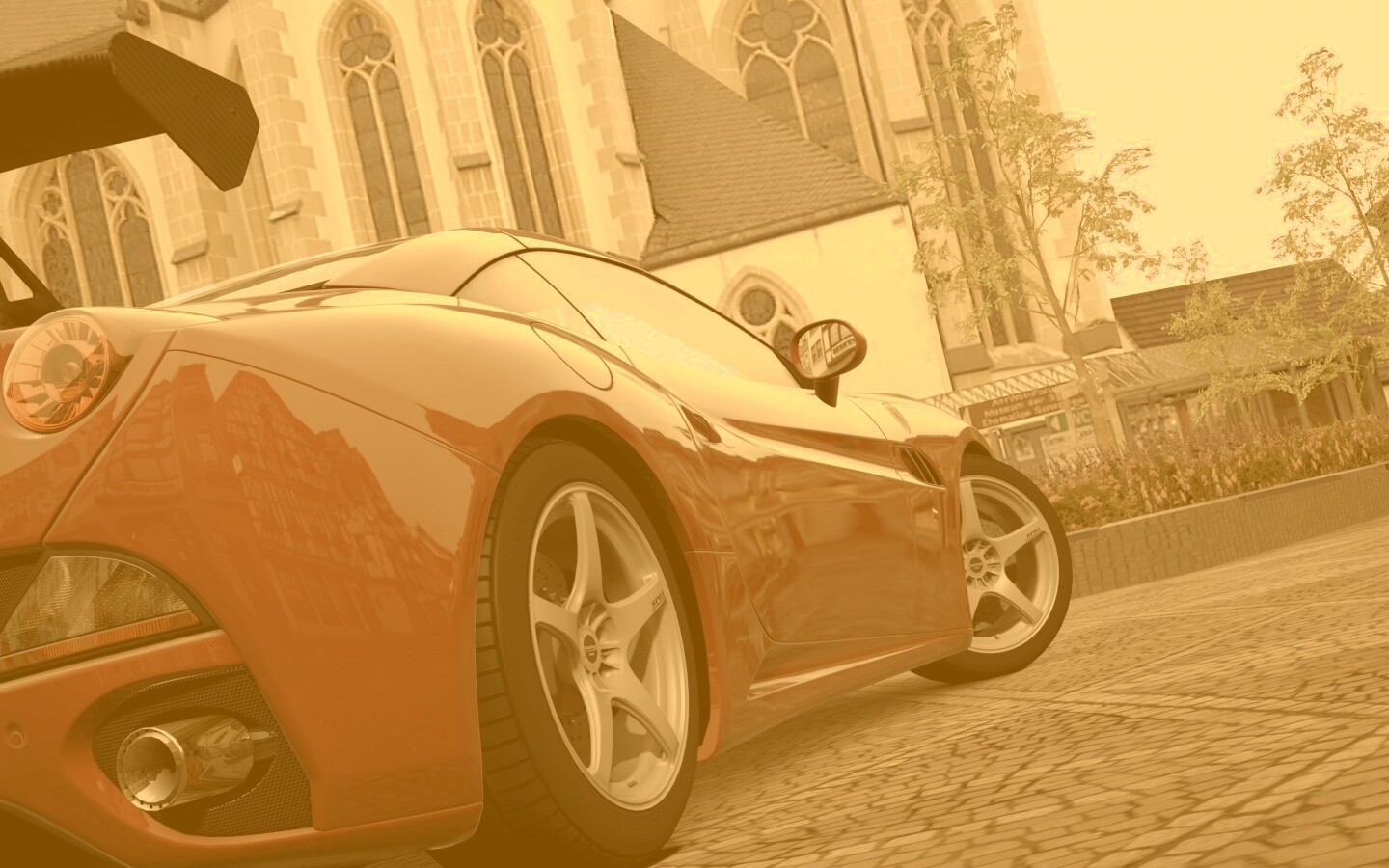 Ferrari на мостовой обои