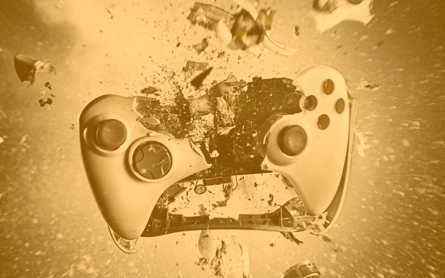 Взрывающийся белый контроллер xbox обои