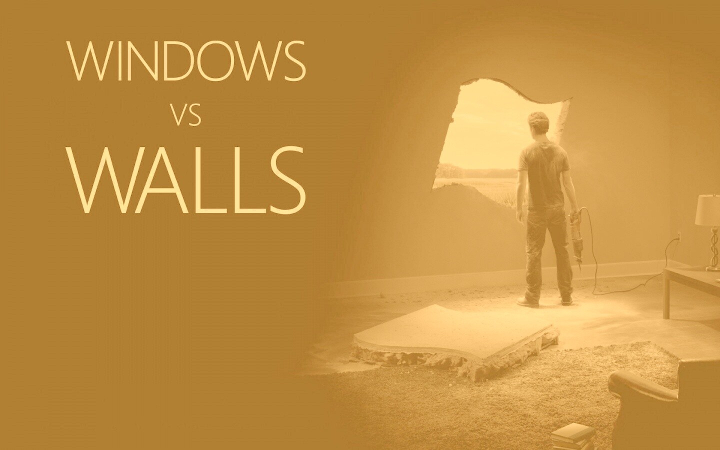 Windows против стен обои