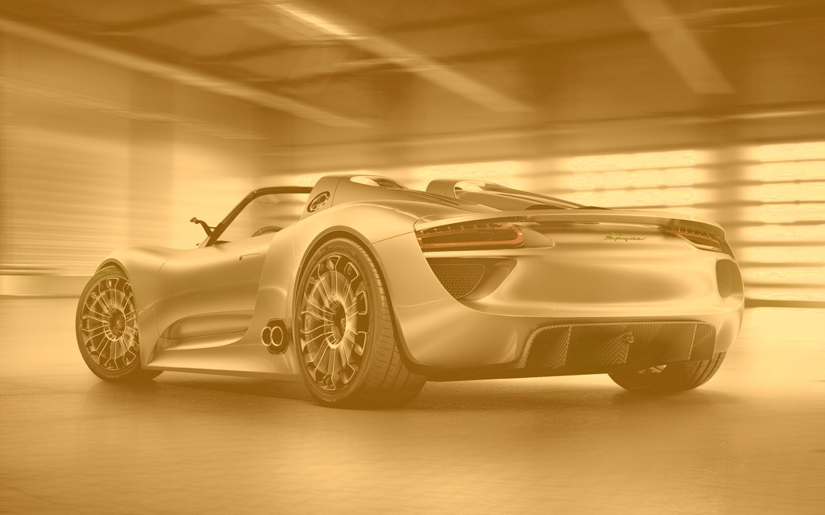 Porsche 918 Spider вид сзади обои