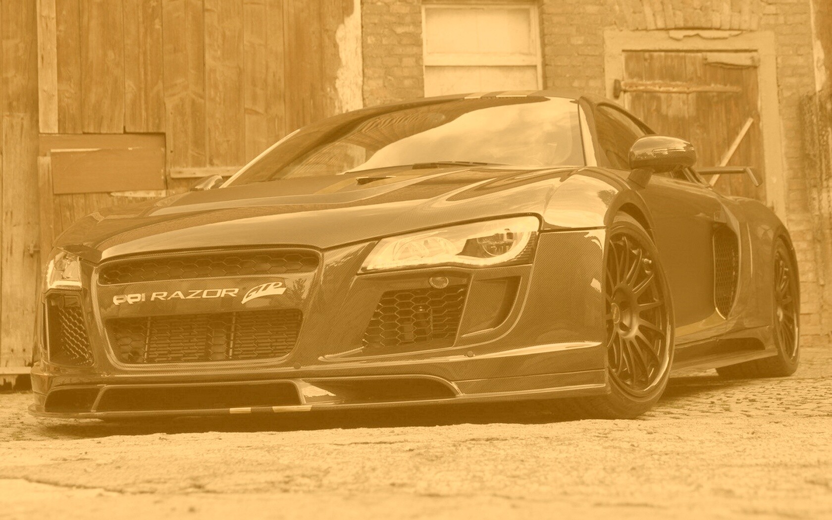 Черная Audi R8 обои