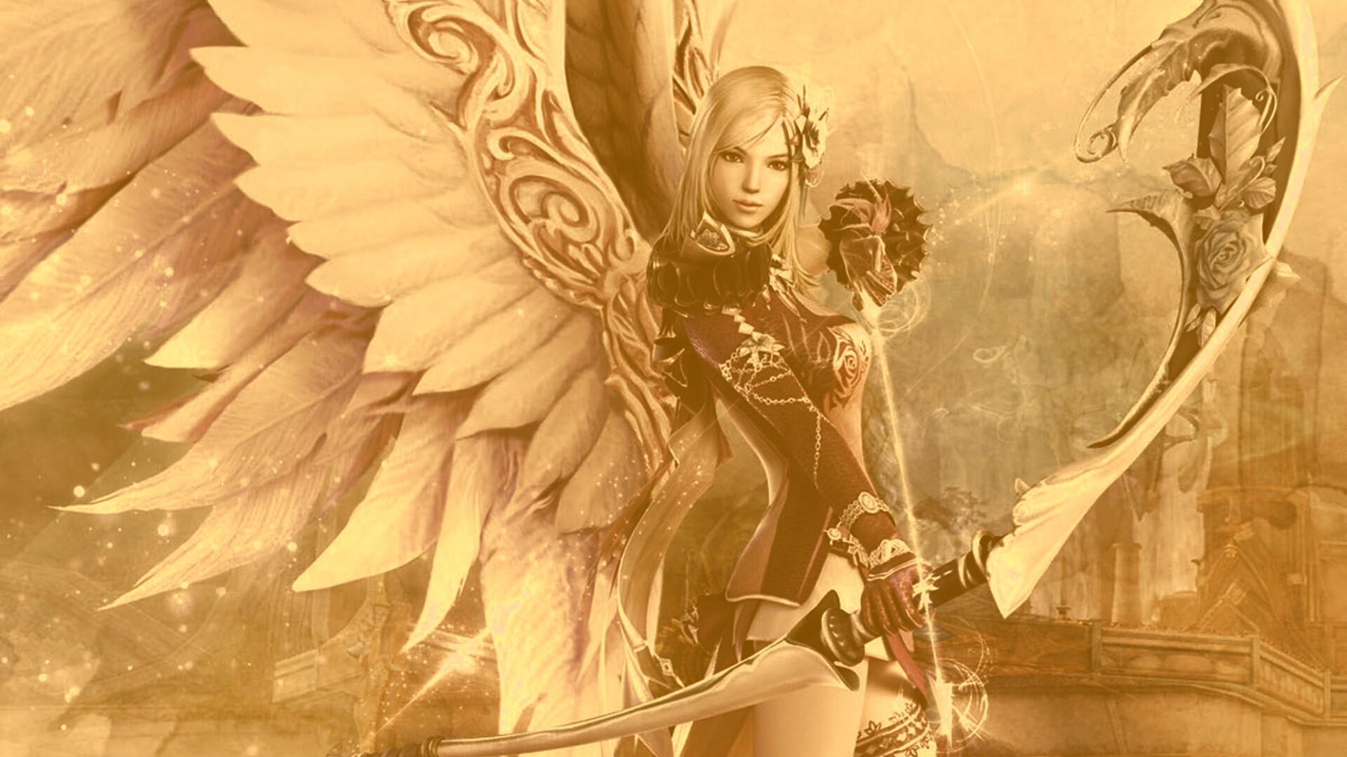 Эльфийка лучница из Aion обои