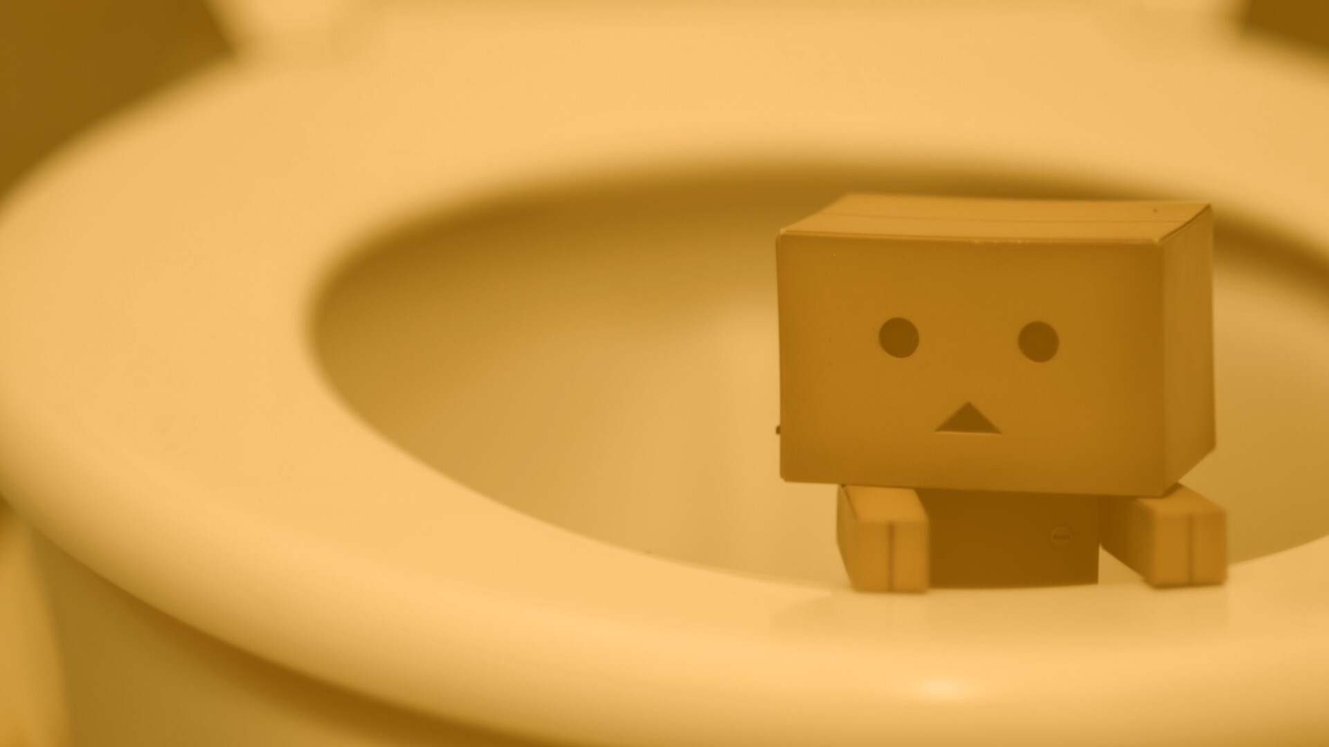 Danbo в унитазе обои