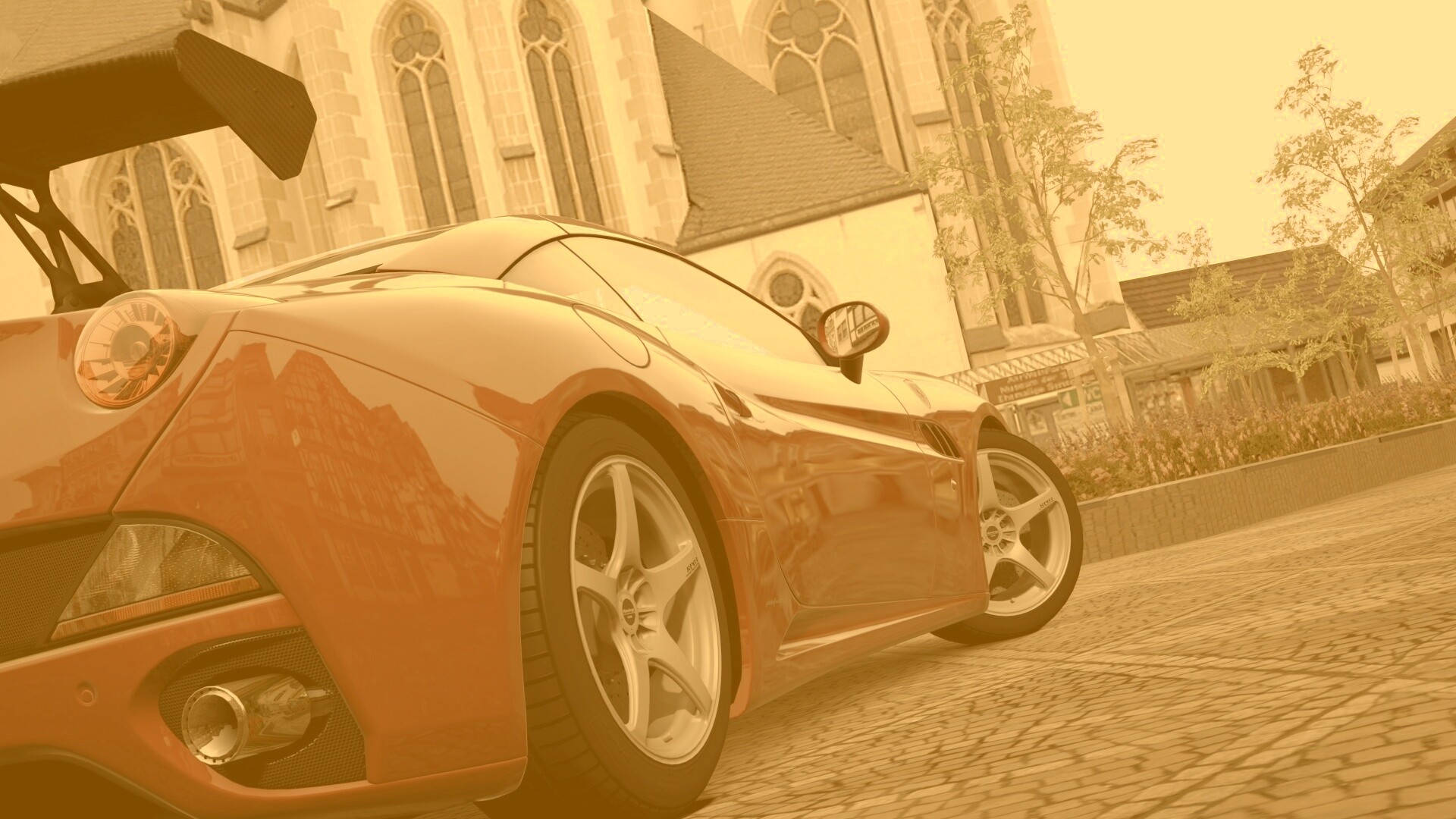 Ferrari на мостовой обои