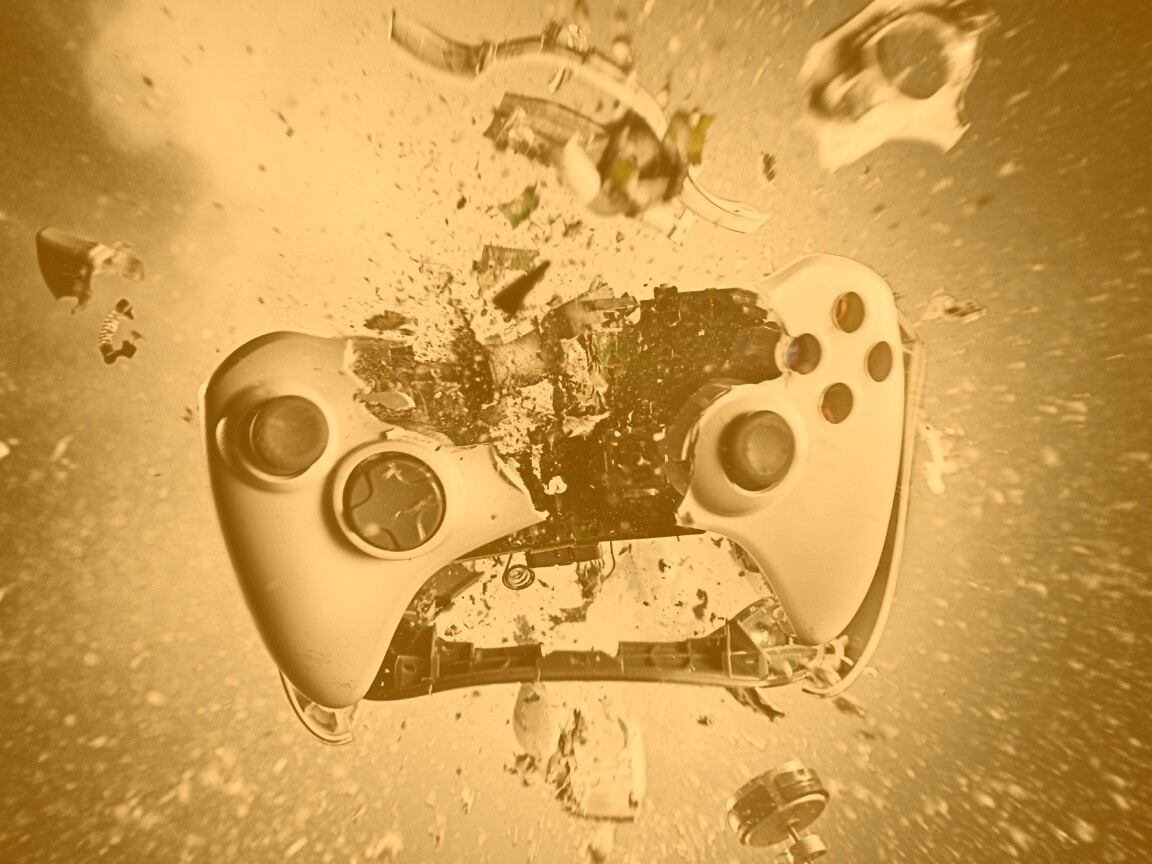 Взрывающийся белый контроллер xbox обои