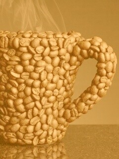 Кружка из кофейных зерен обои