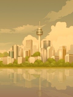 Рисунок города обои