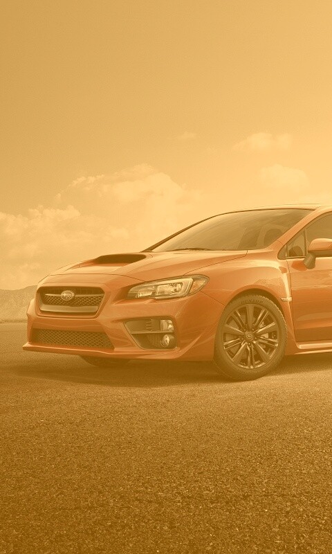 Subaru WRX на пустынной трассе обои