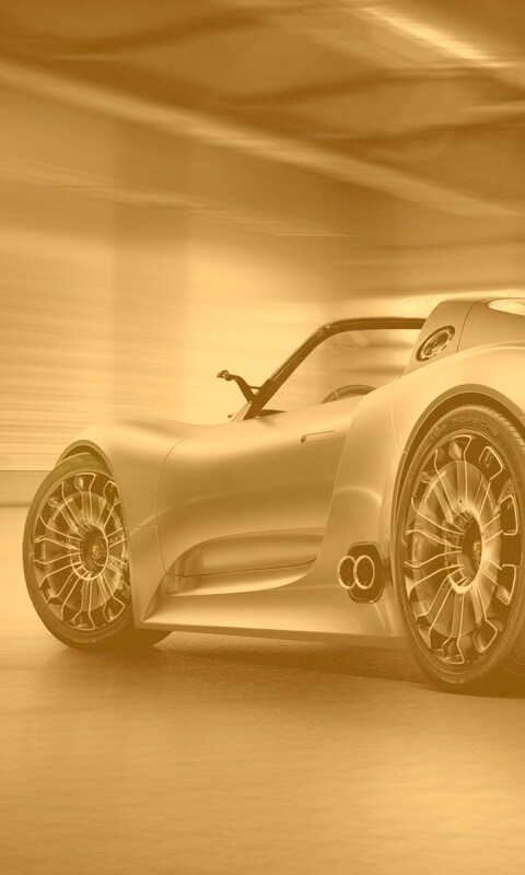 Porsche 918 Spider вид сзади обои