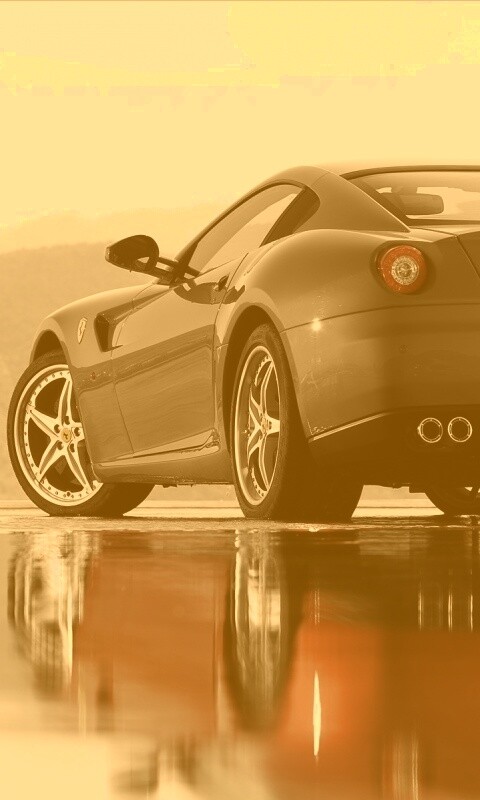 Ferrari в отражении обои