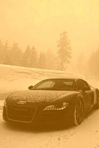 Audi R8 зимой обои