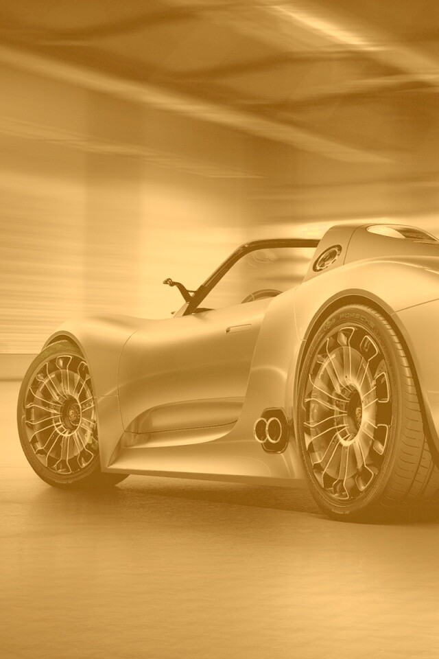Porsche 918 Spider вид сзади обои