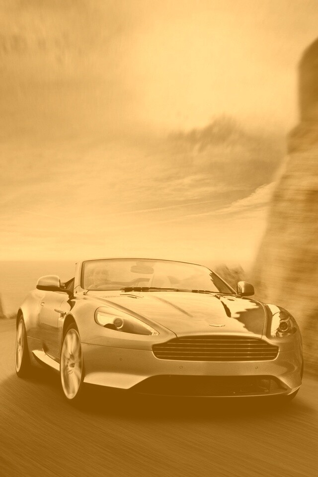 Aston Martin на повороте обои