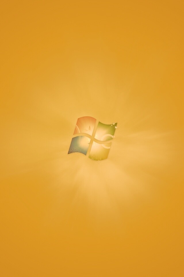Яркий желтый логотип Windows 7 обои