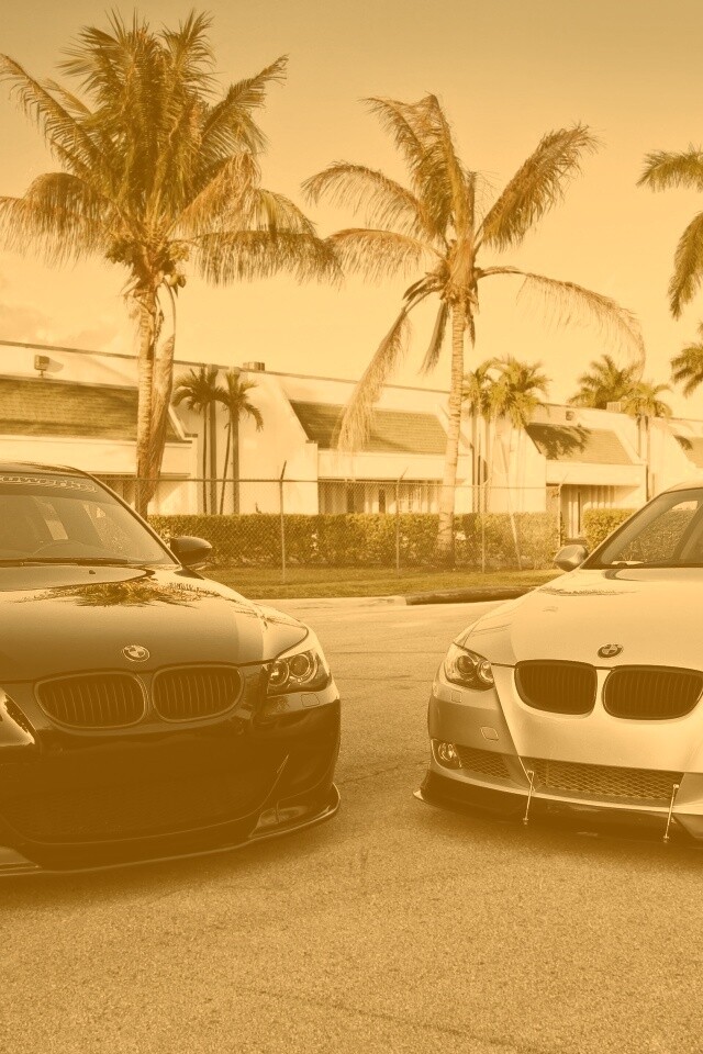 Чёрный и серебристый BMW обои