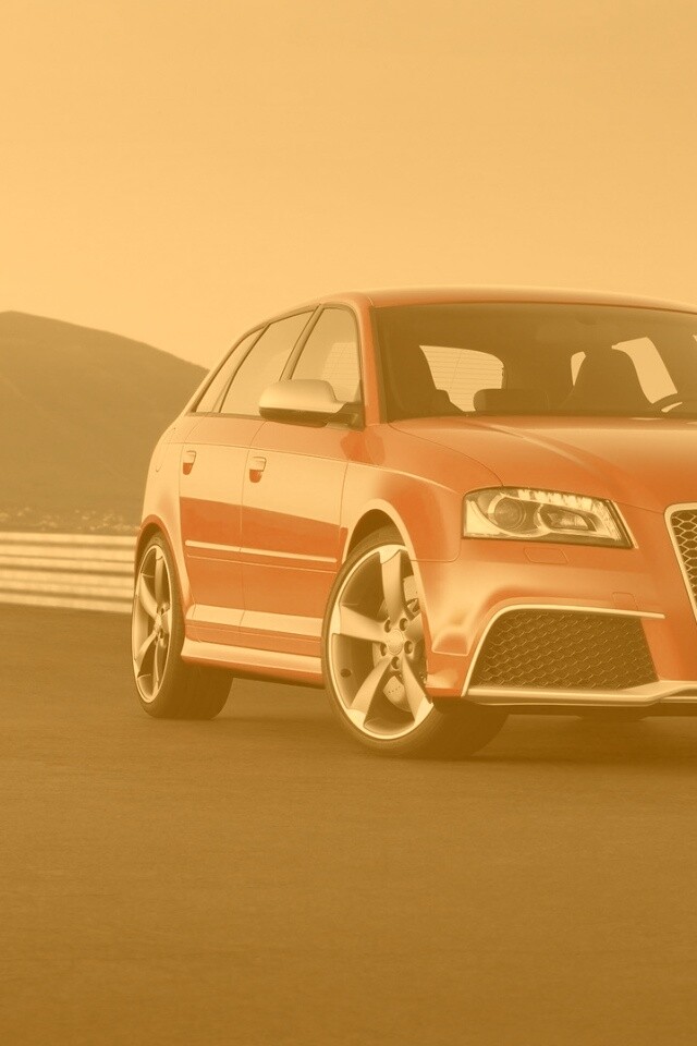 Красная Audi RS3 спереди обои