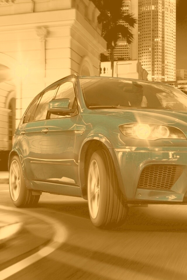 Синий кроссовер BMW обои