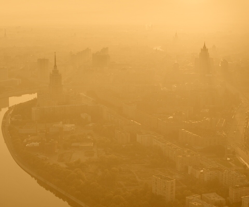 Москва в тумане обои