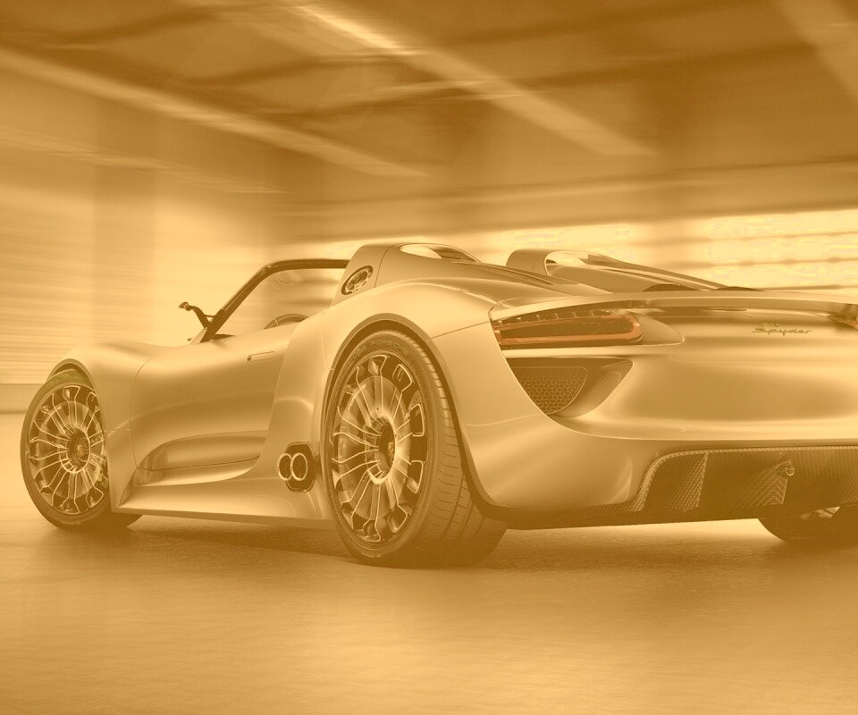 Porsche 918 Spider вид сзади обои