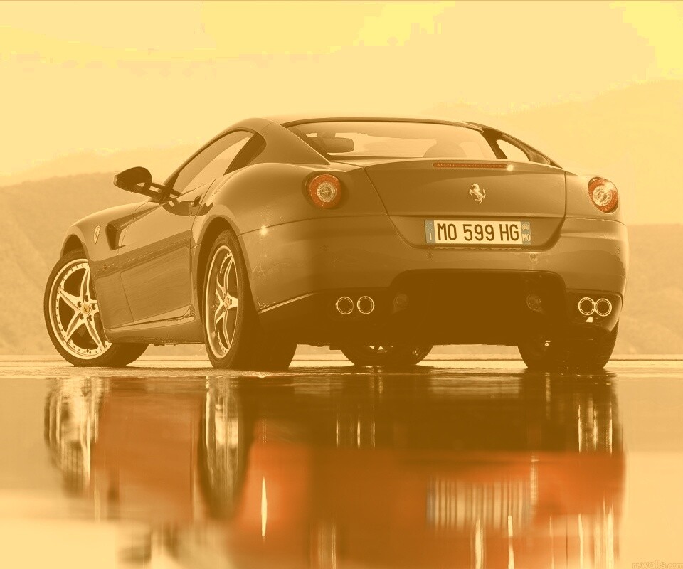 Ferrari в отражении обои