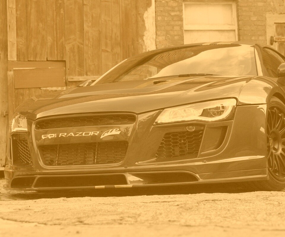 Черная Audi R8 обои