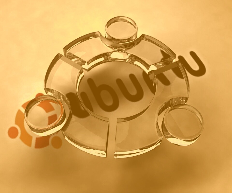 Стеклянный логотип ubuntu обои