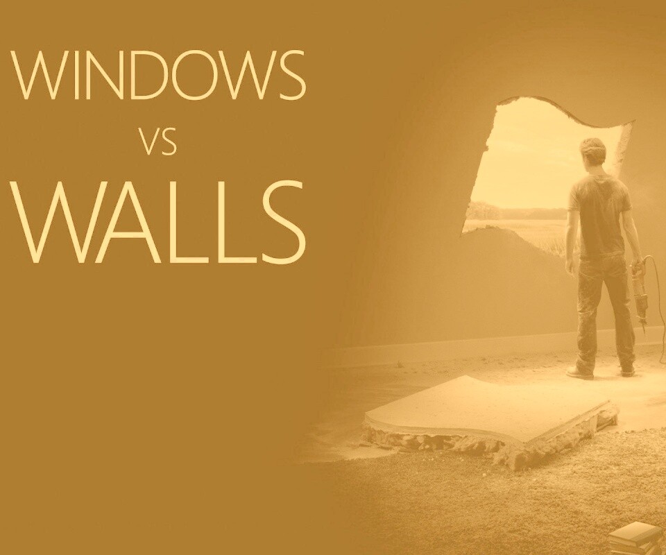 Windows против стен обои