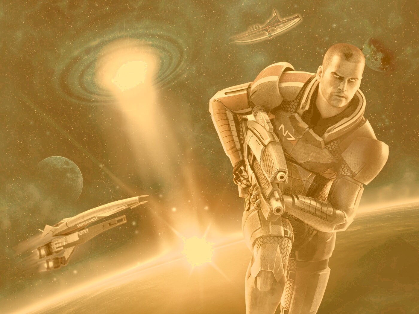 Шепард из вселенной Mass Effect обои
