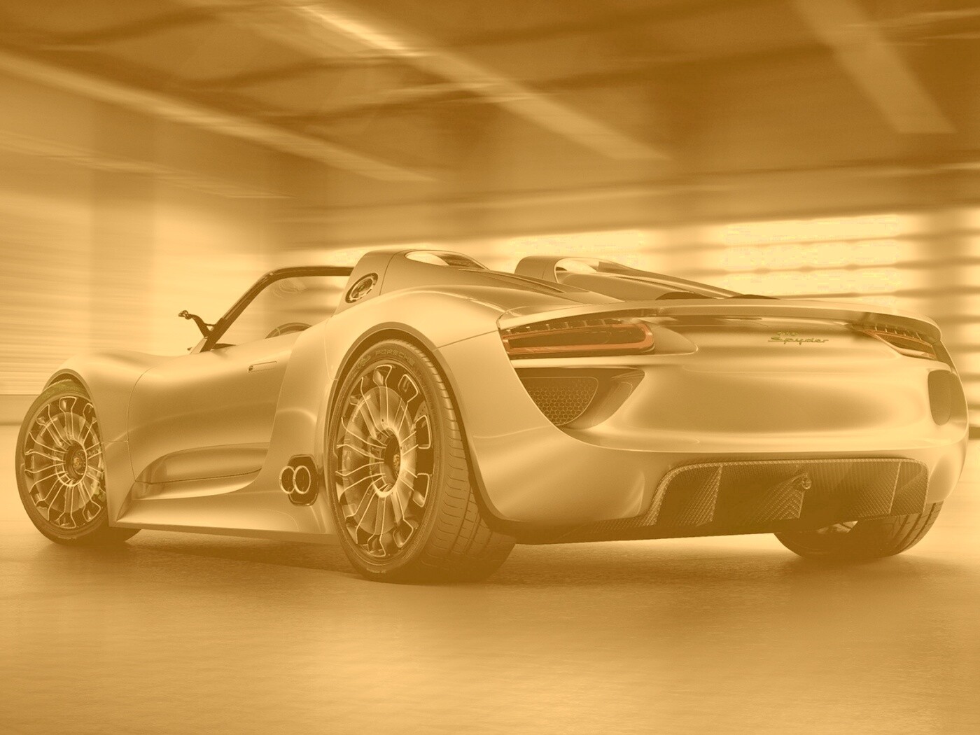 Porsche 918 Spider вид сзади обои