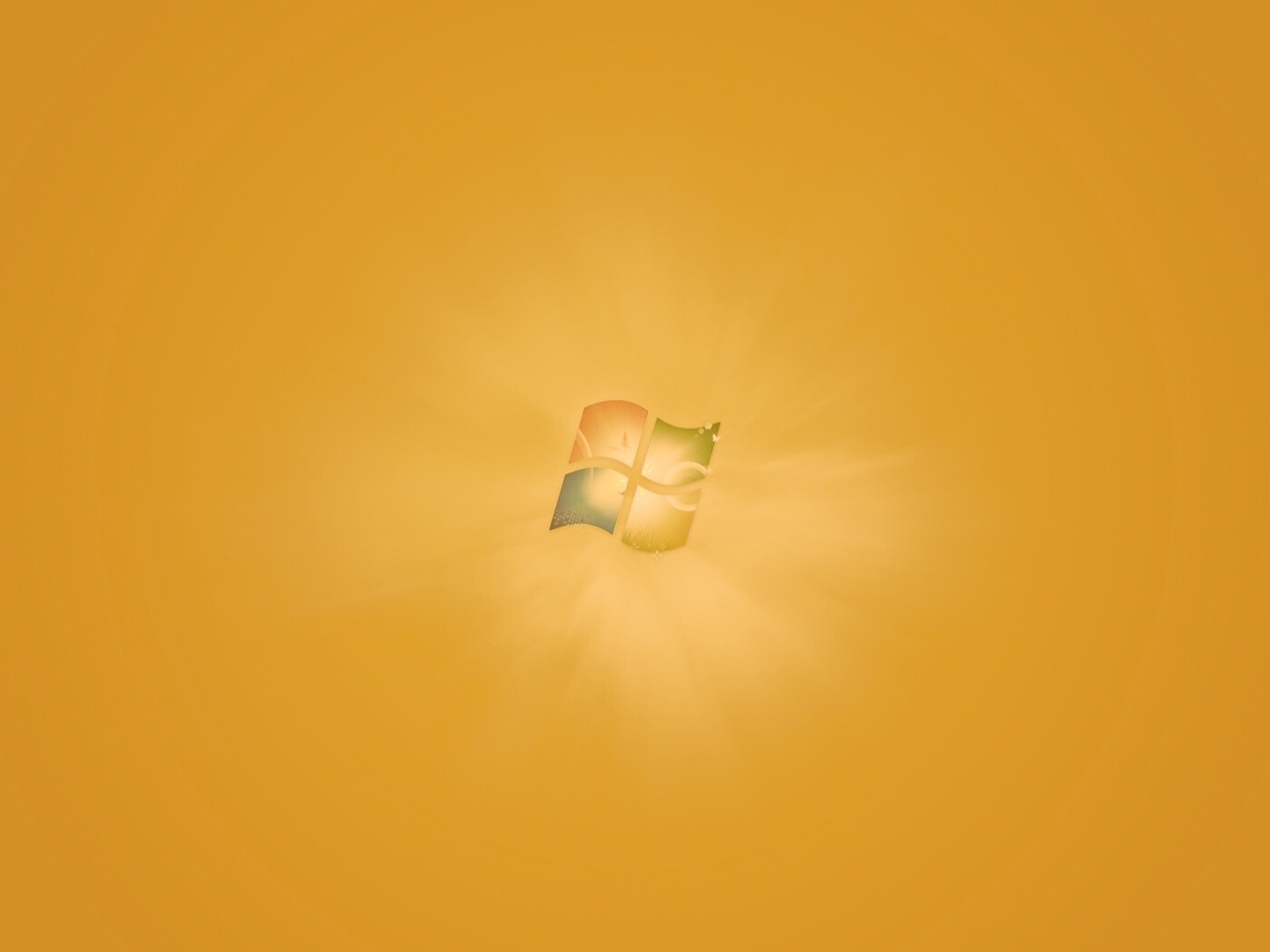 Яркий желтый логотип Windows 7 обои