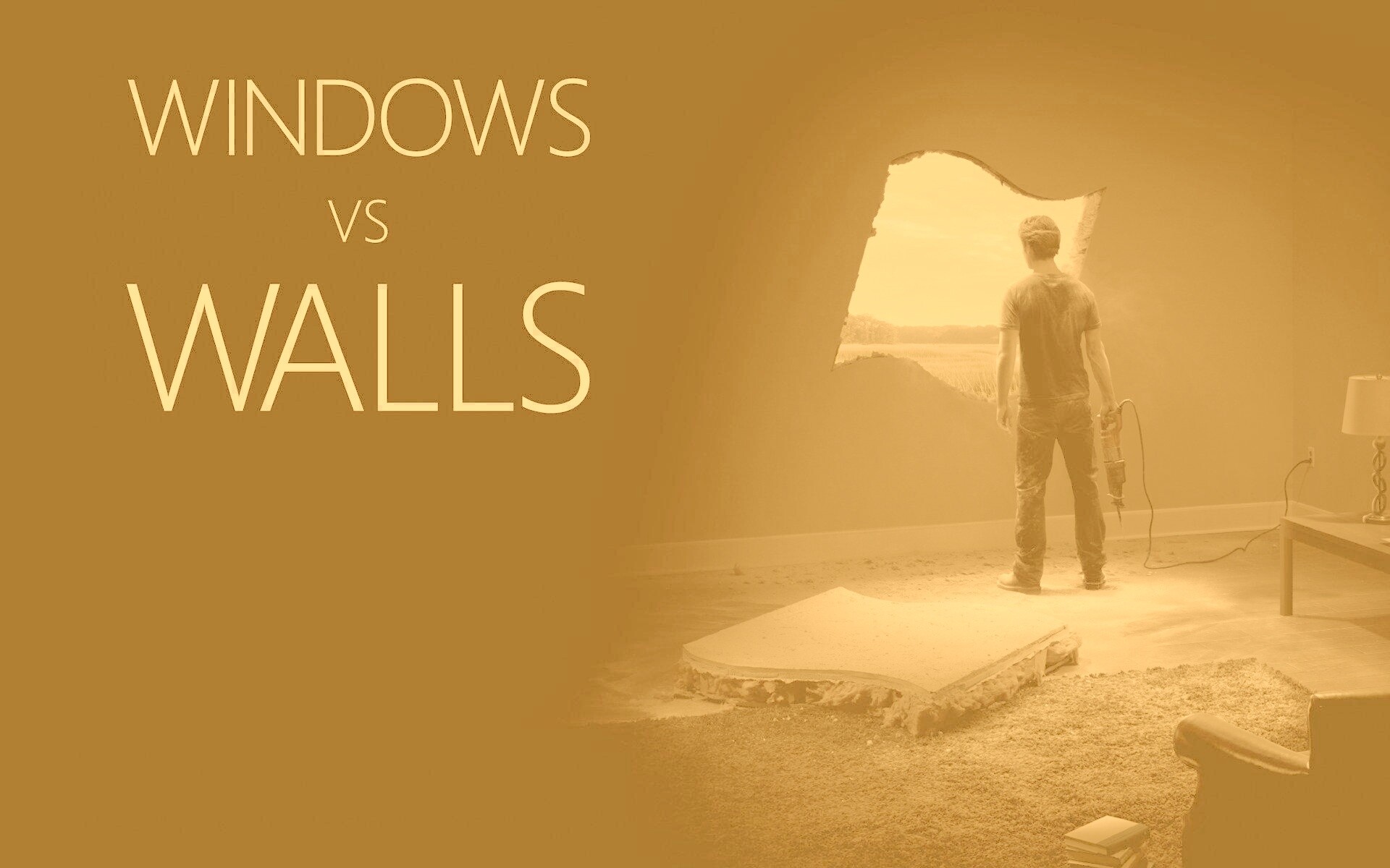 Windows против стен обои