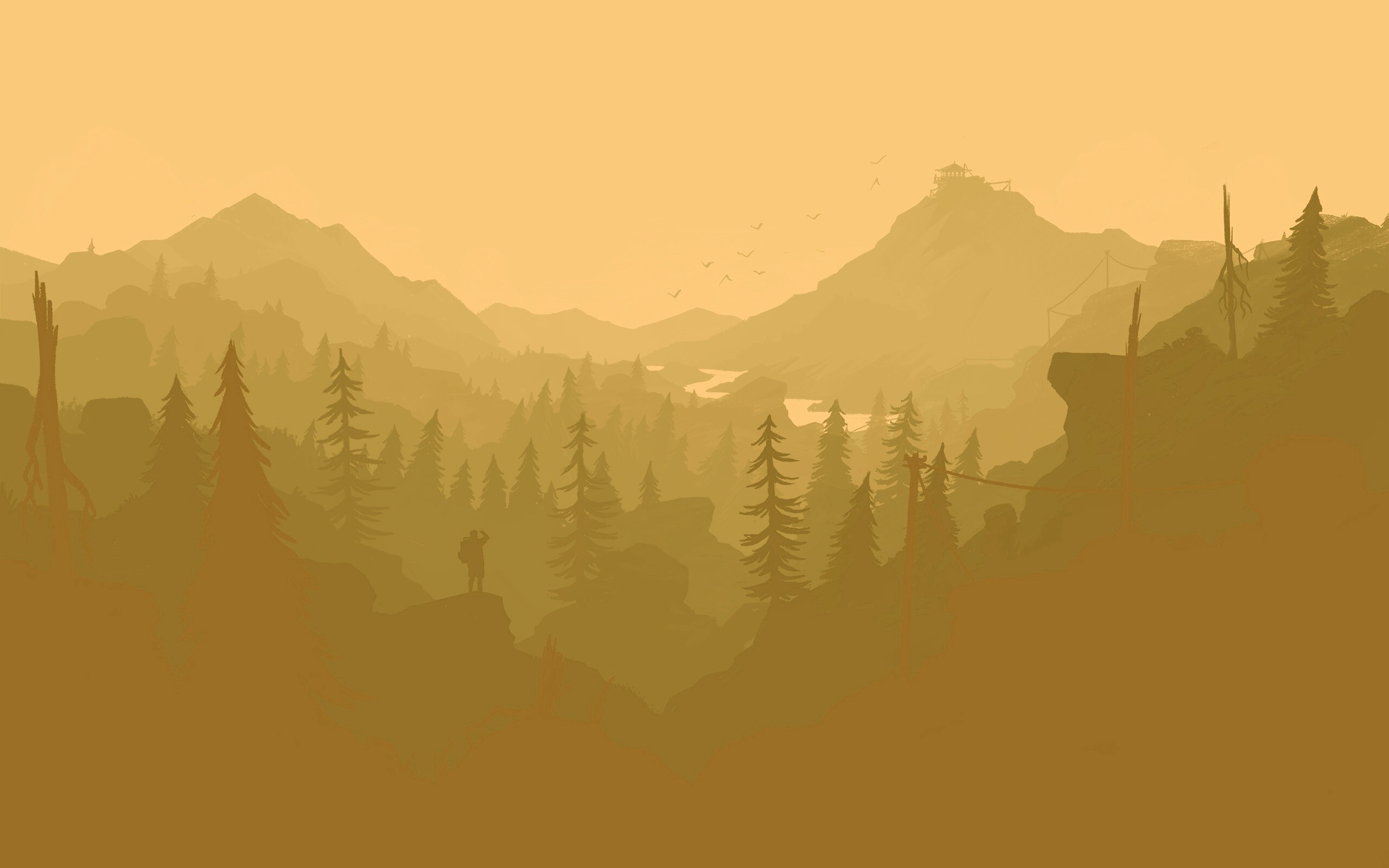 Зеленый Firewatch обои