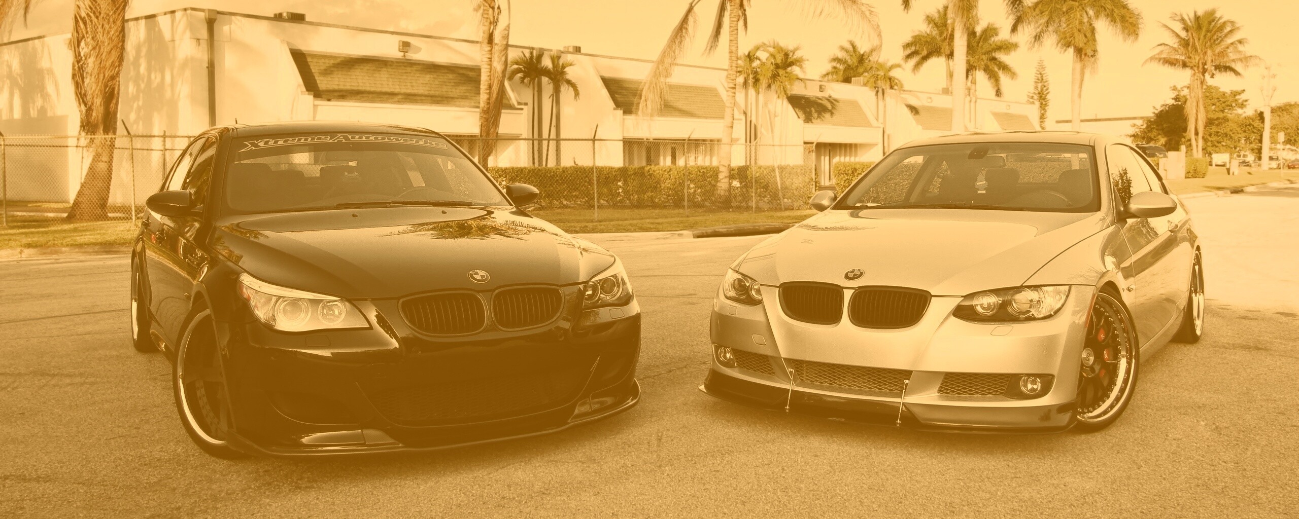 Чёрный и серебристый BMW обои