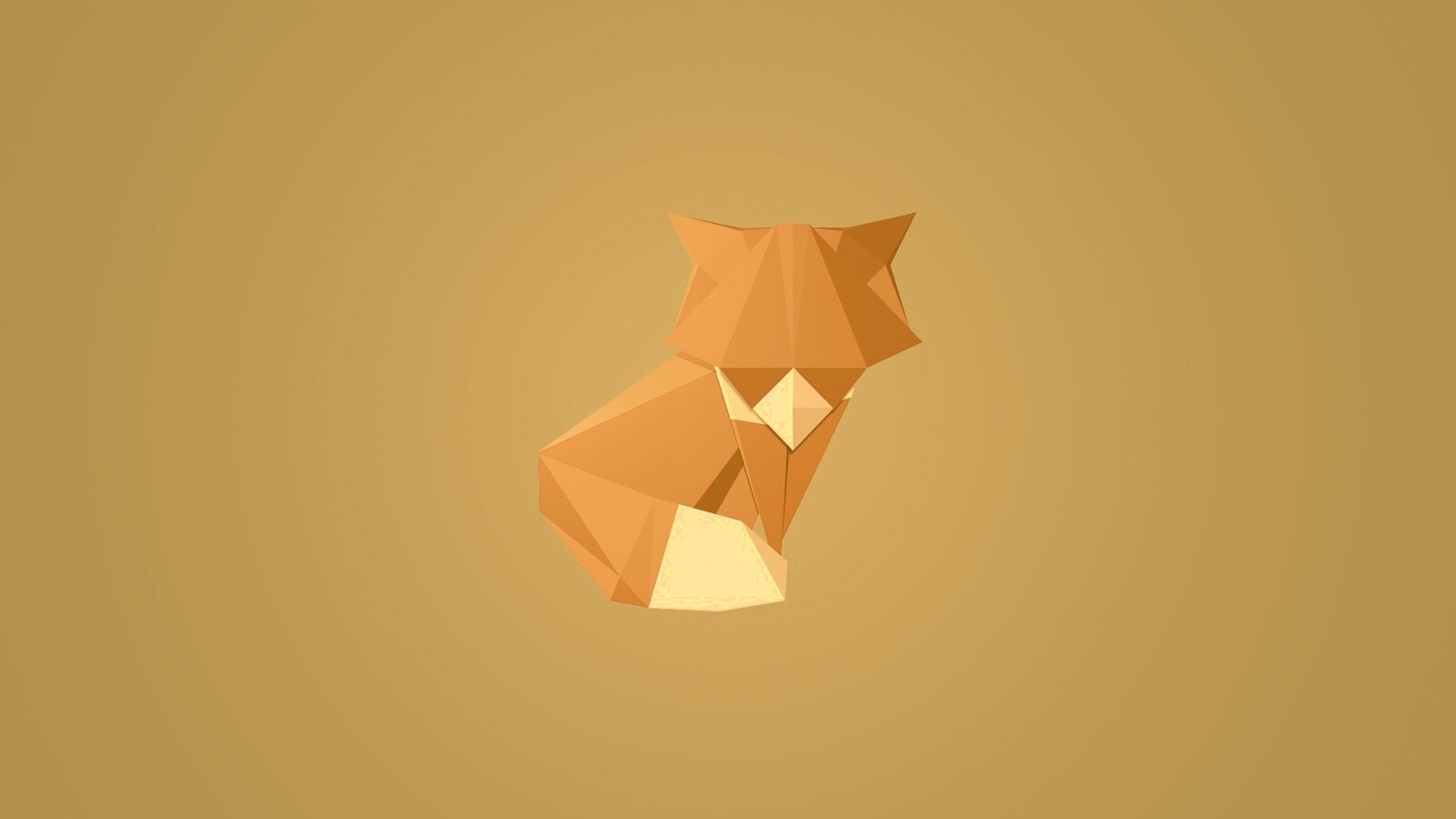 Origami fox обои