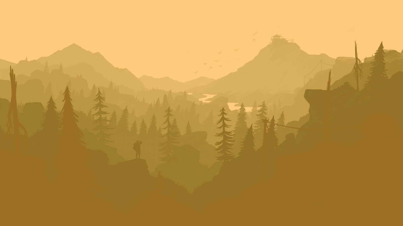 Зеленый Firewatch обои