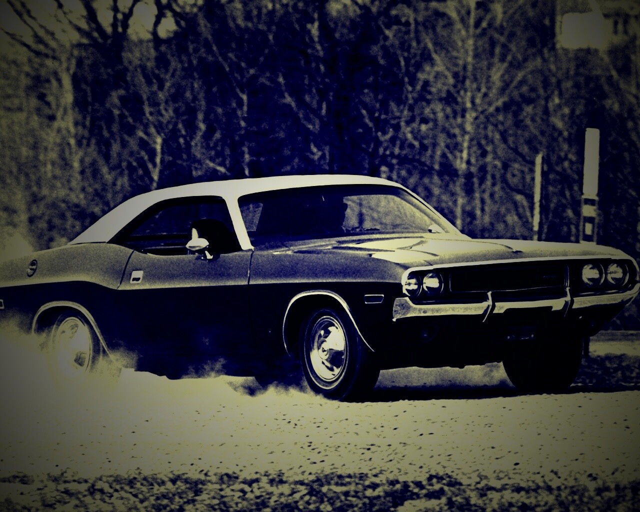 Черно-белое фото Dodge обои