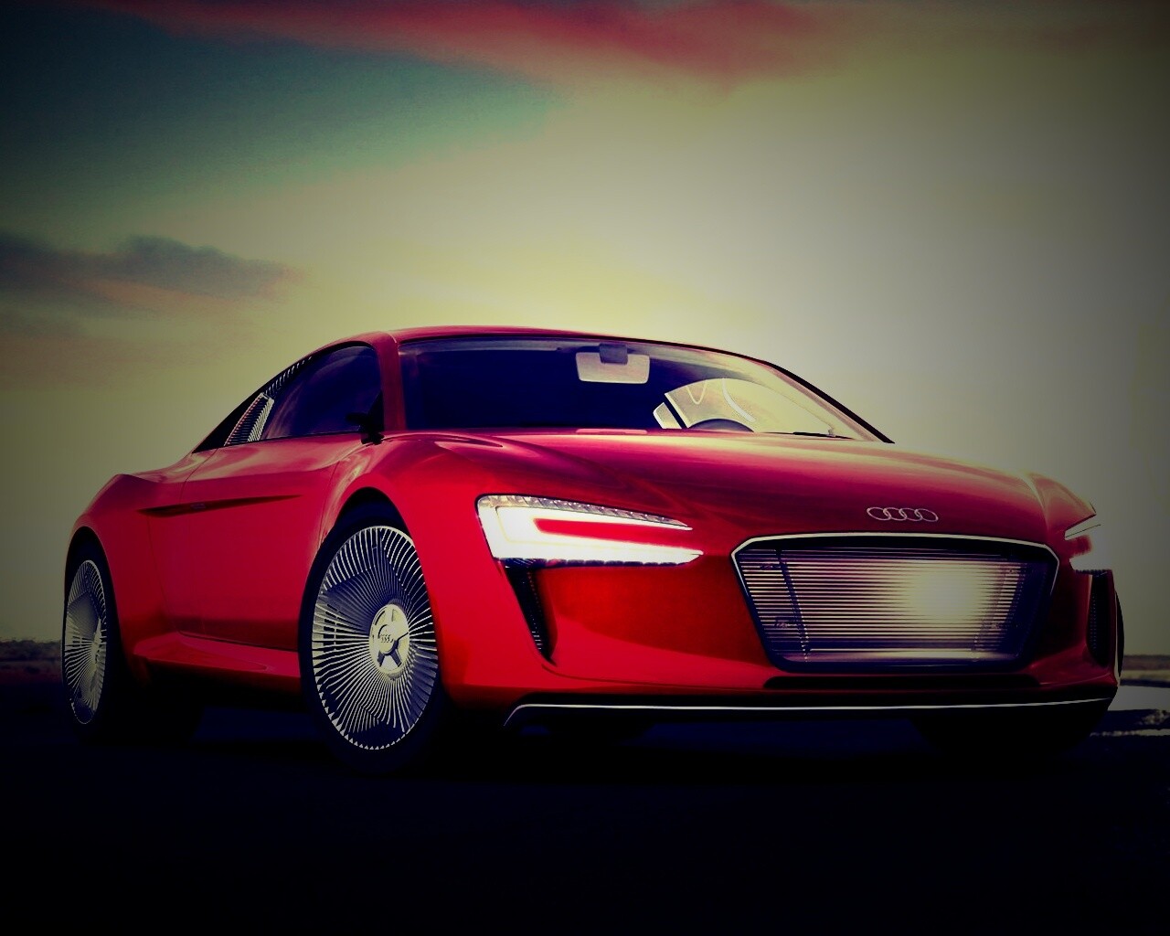 Красный автомобиль Audi обои