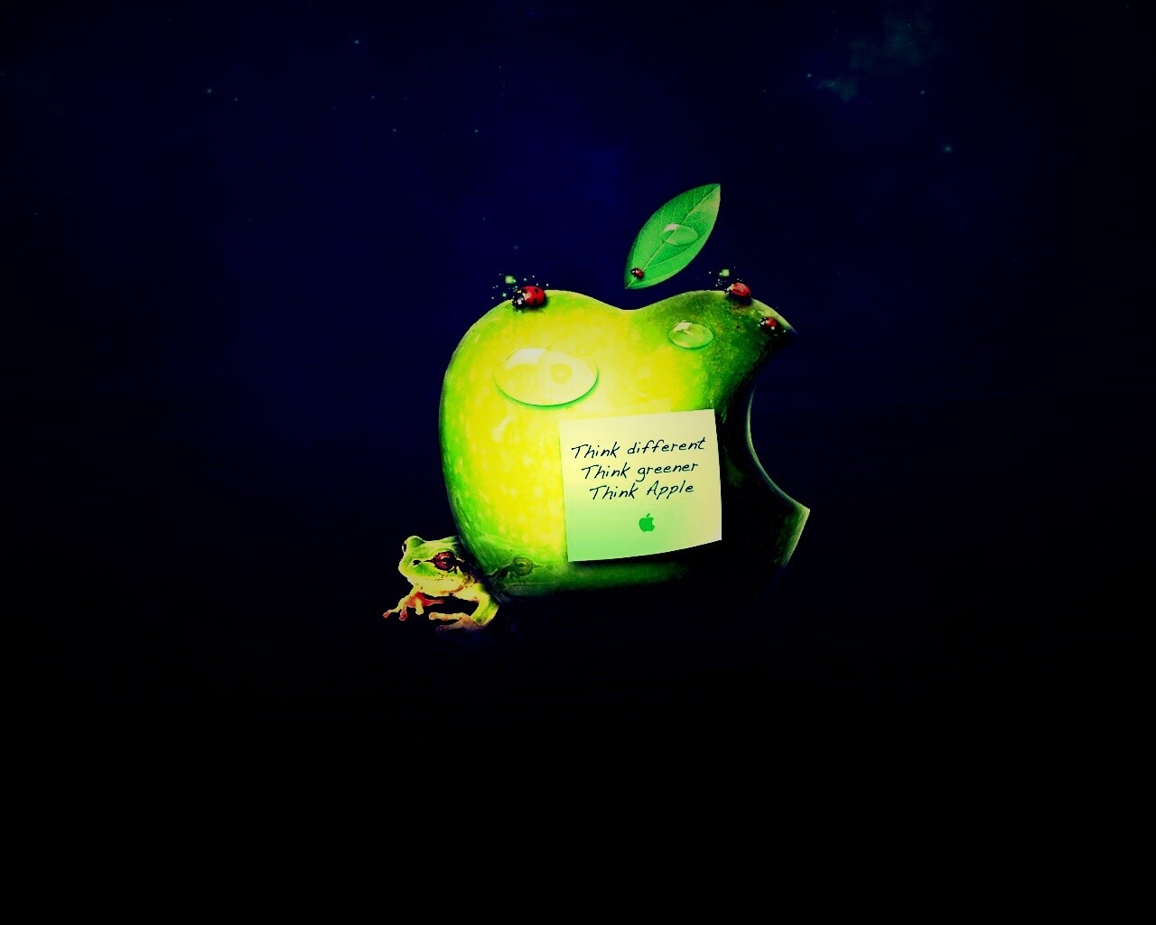 Think different, think greener, think Apple обои