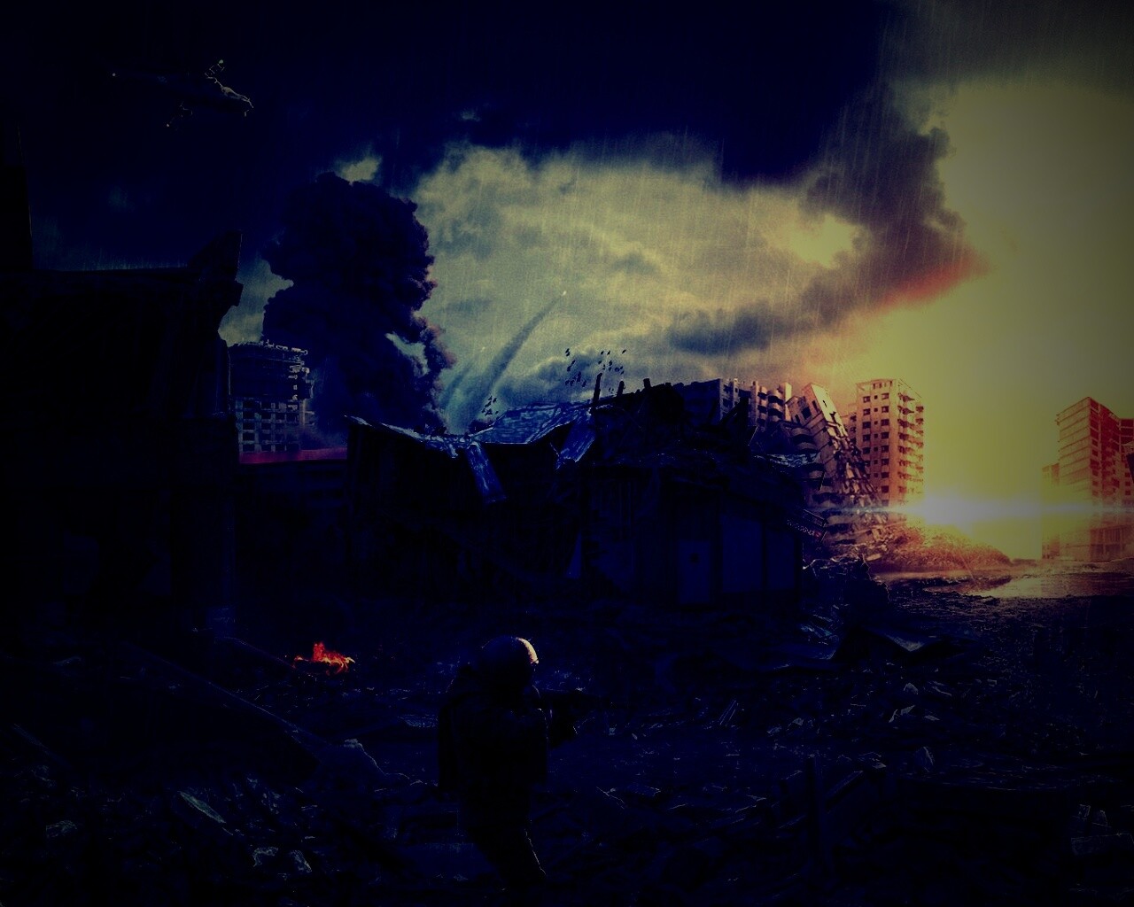 Город после войны обои