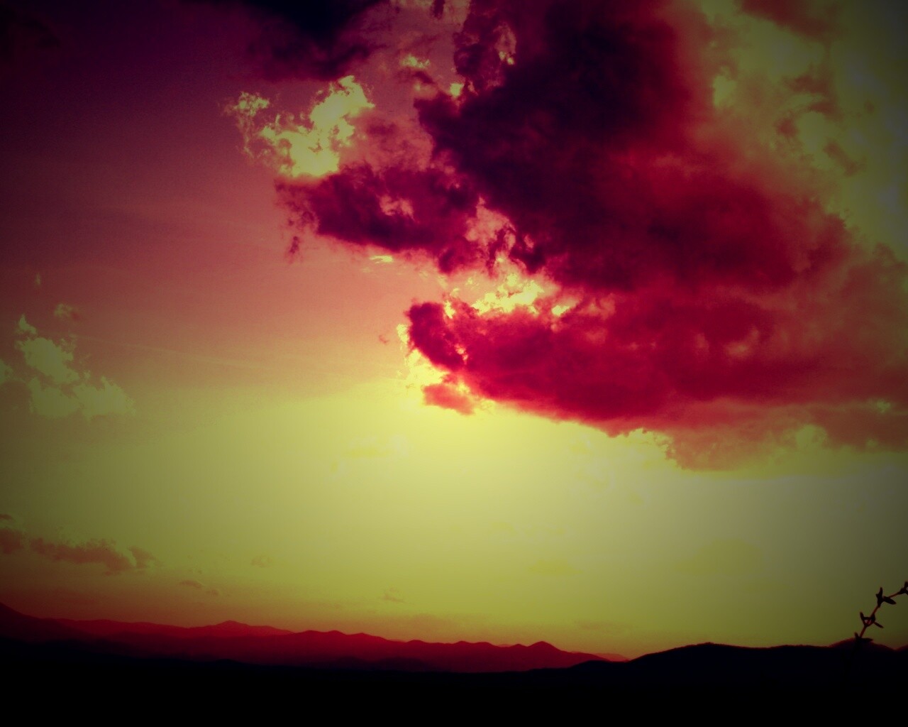 Горный закат обои