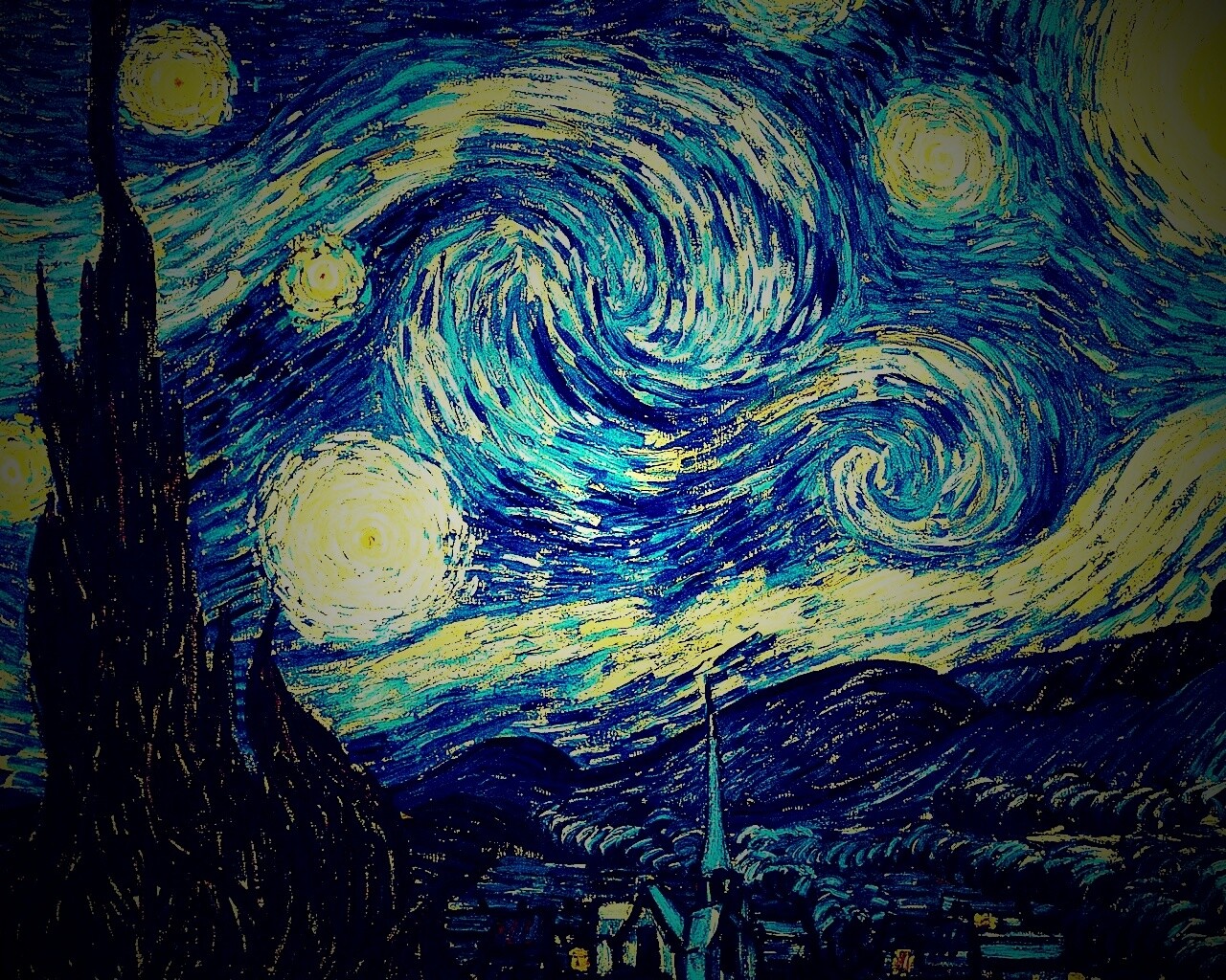 Рисунок города маслом обои