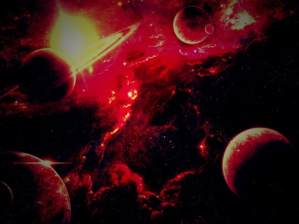 Красные оттенки космоса обои