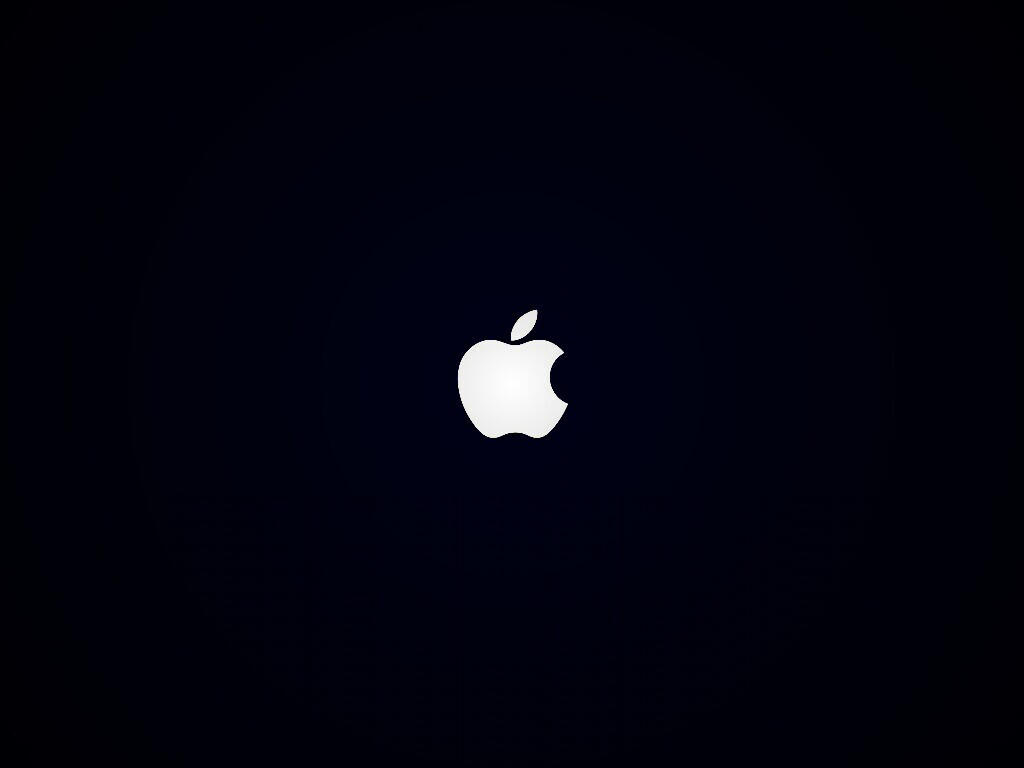 Логотип Apple на черном фоне обои